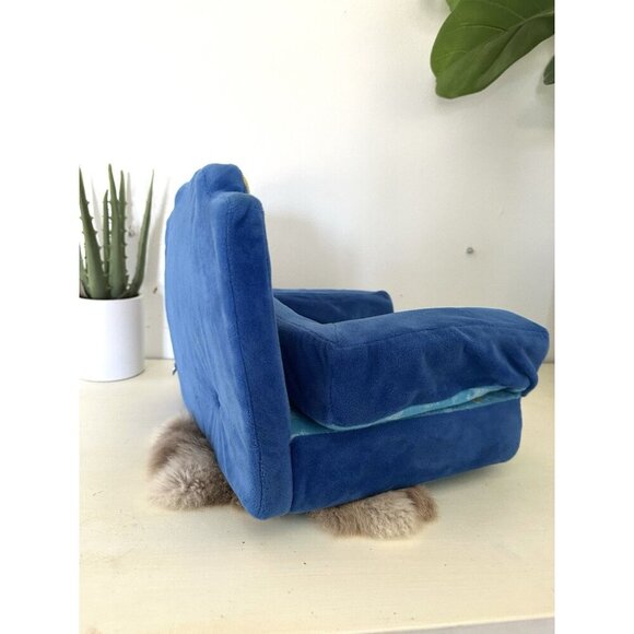 Build a Bear workshop doll Fold Out Chair Bed Futon Blue BAB - Picture 3 of 9